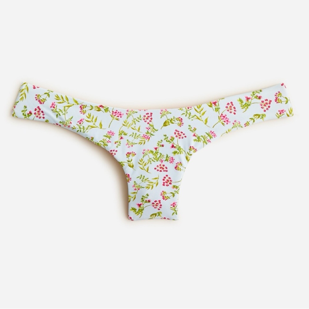 NWT J. Crew Curved Waist Cheeky Bikini Bottom in Cloud Meadow Floral